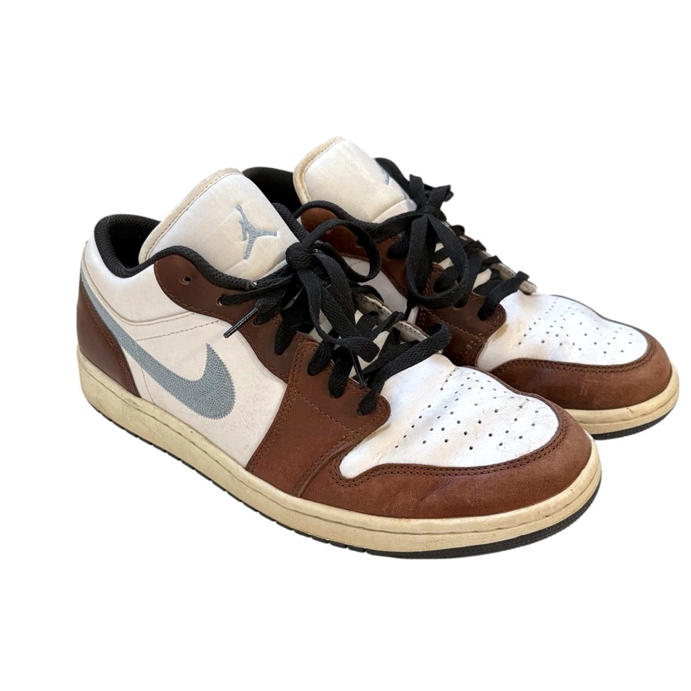 Nike Size 10 Jordan 1 Retro Low SE Brown Gray White Sneakers Sporty Classic